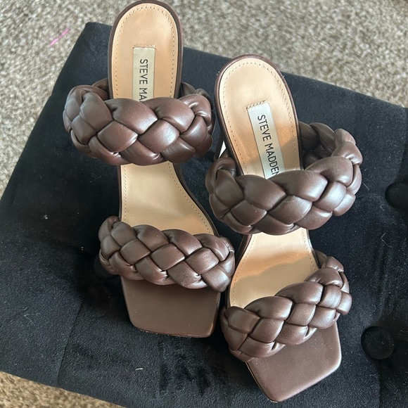 Steve Madden Shoes - Steve Madden Chocolate Braided Heels